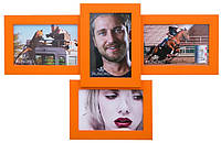 Фоторамка на 4 фото 10 на 15 авиа Оранжевая