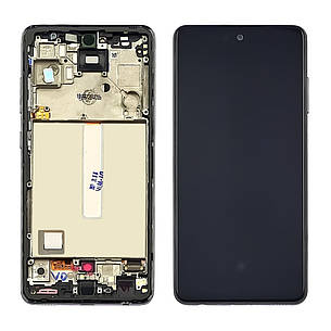 Дисплей (lcd екран) для Samsung A525 Galaxy A52 (2020) з чорним тачскріном і чорною корпусних рамкою OLED, фото 2