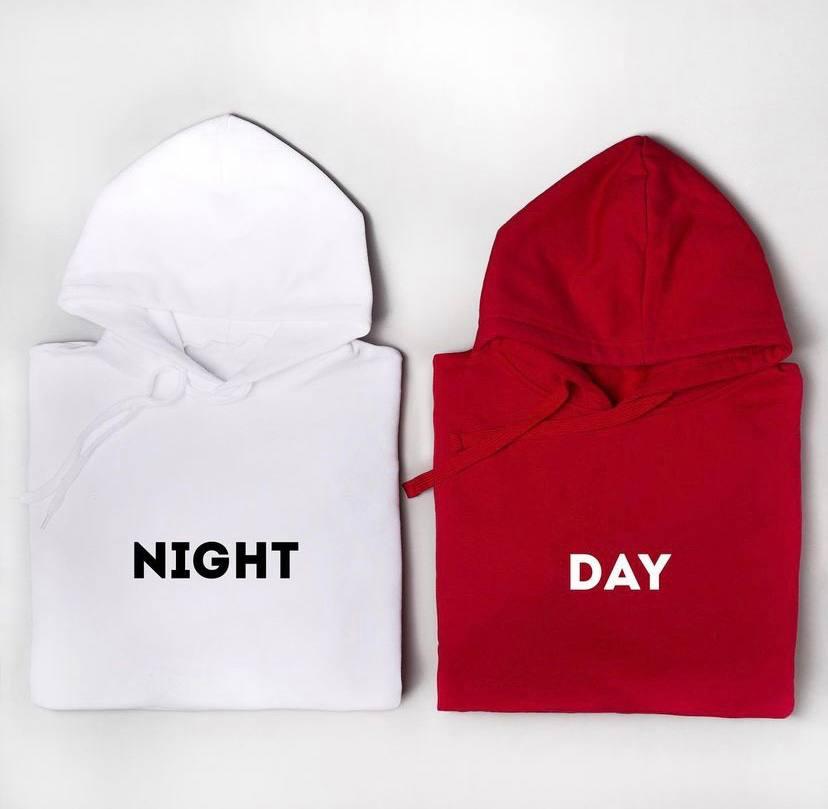 Парні худі з написом "Night, Day"