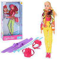 Лялька Defa 30см шарнірна з лижами, рюкзак, шолом, 2 види, кор. 18*34*7см (36шт)