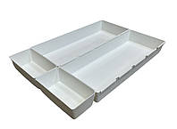 Модульный органайзер для ящика в столе из 4 частей , белый 45*31*5см Heidrun (Италия) пластиковый