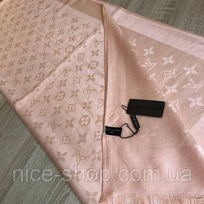 Палантин Louis Vuitton пудровий, фото 4