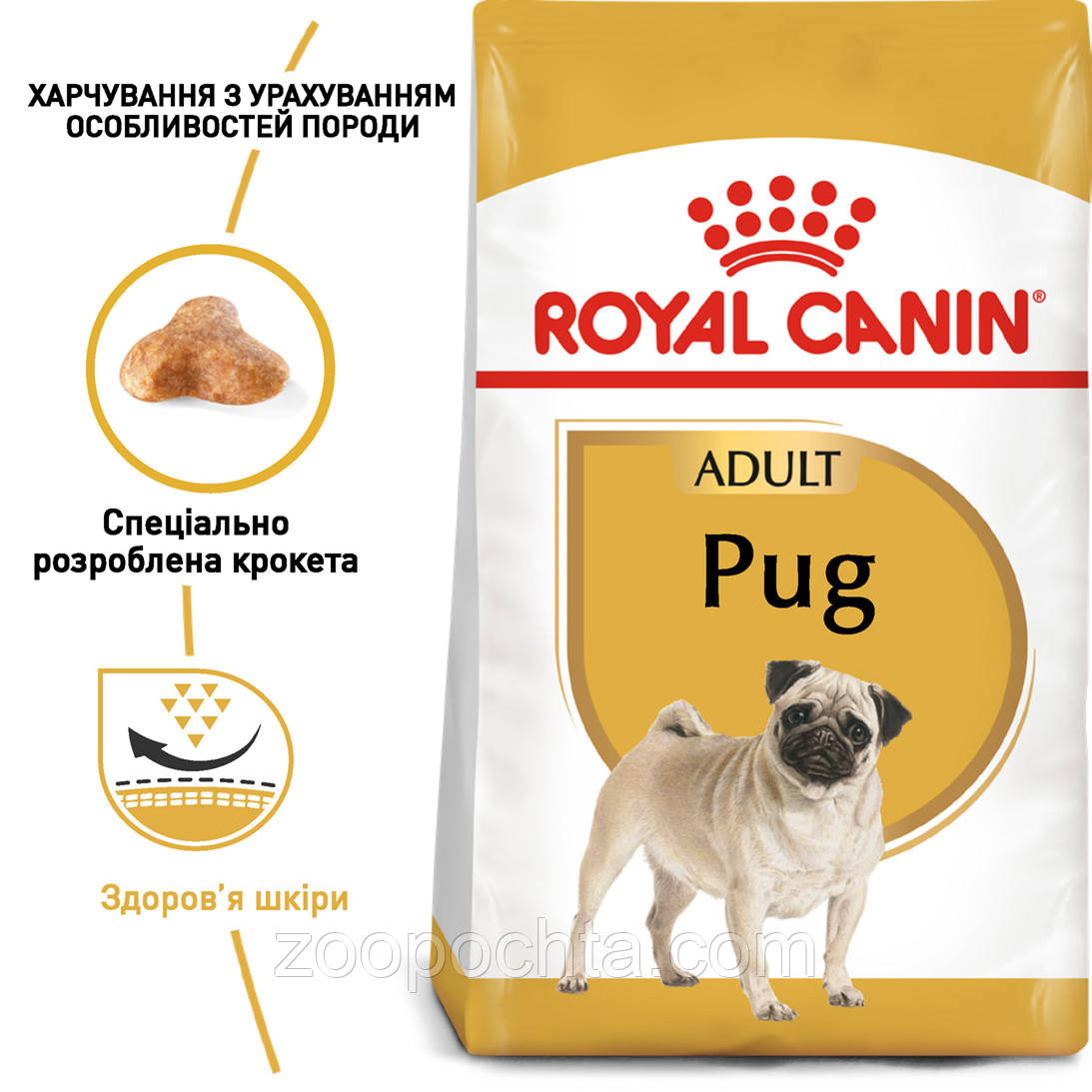 Сухий корм Royal Canin Pug Adult (Роял Канін Паг) для дорослих собак породи Мопс, 1.5 КГ
