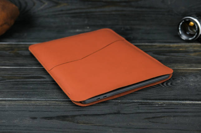 Шкіряний чохол для MacBook Air 13" (2018-2021) Дизайн №30, шкіра Grand, колір Коньяк, фото 1