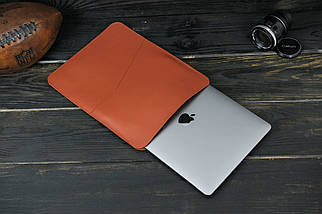 Шкіряний чохол для MacBook Air 13" (2018-2021) Дизайн №30, шкіра Grand, колір Коньяк, фото 3