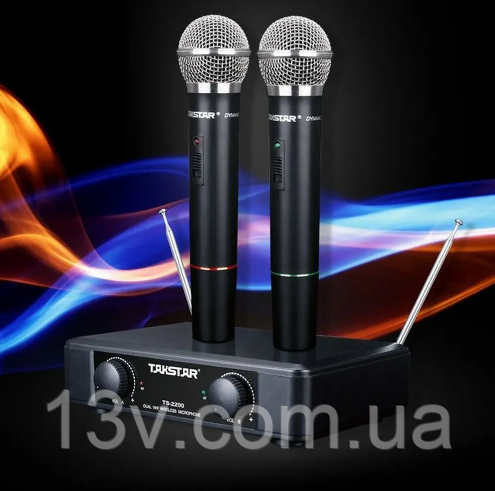 Takstar TS-2200 Радиомикрофон Такстар база та два мікрофони, фото 1