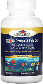 Омега-3 для дітей, Oslomega Kids Omega-3 Fish Oil (60soft)