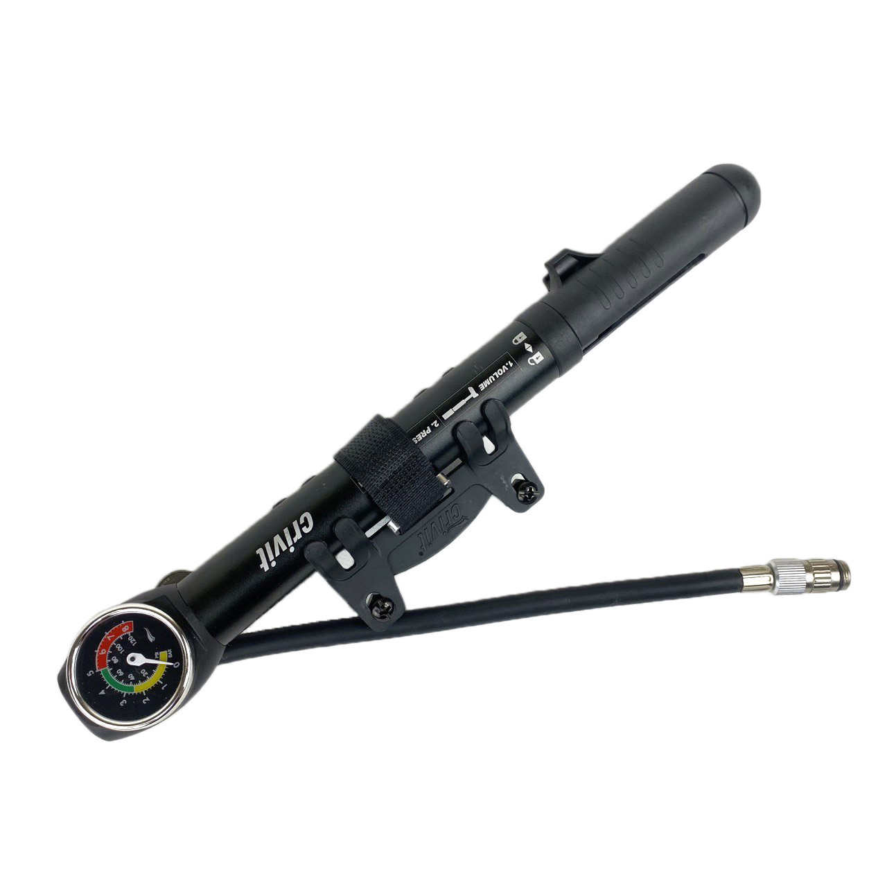 Насос для велосипеда з манометром алюмінієвий AV/FV