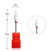 Насадка для фрезера керамическая конус малый красный мелкая для снятия гель лака C Umbrella 3/32 (C)
