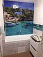 Скляне панно на стіну ванної з фотодруком Бухта, фото 2