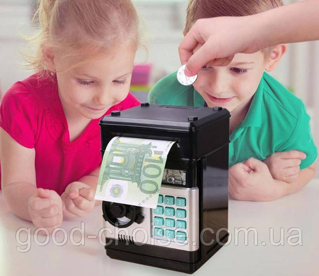 Электронная копилка-сейф с кодовым замком и купюроприемником, Черная ...