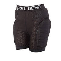 Защитные детские шорты для роликов Sport Gear Recruit Pro black(толщина мягких подкладок 15мм)