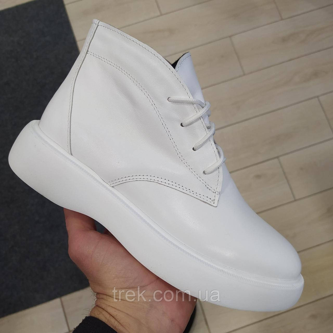 Черевики жіночі шкіряні білі /22073/ 36р, фото 1