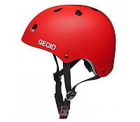 Детский шлем Geqid красный, подходит для роликов, самоката, велосипеда и скейта