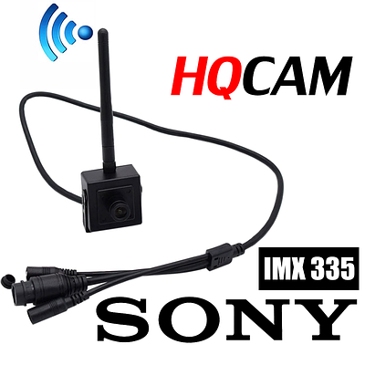 Мини камера WiFi IP для PC, Android&IOS, HQCAM 501W, SONY IMX335, Onvif, P2P, 5 Мп,  2560x1920, SD
