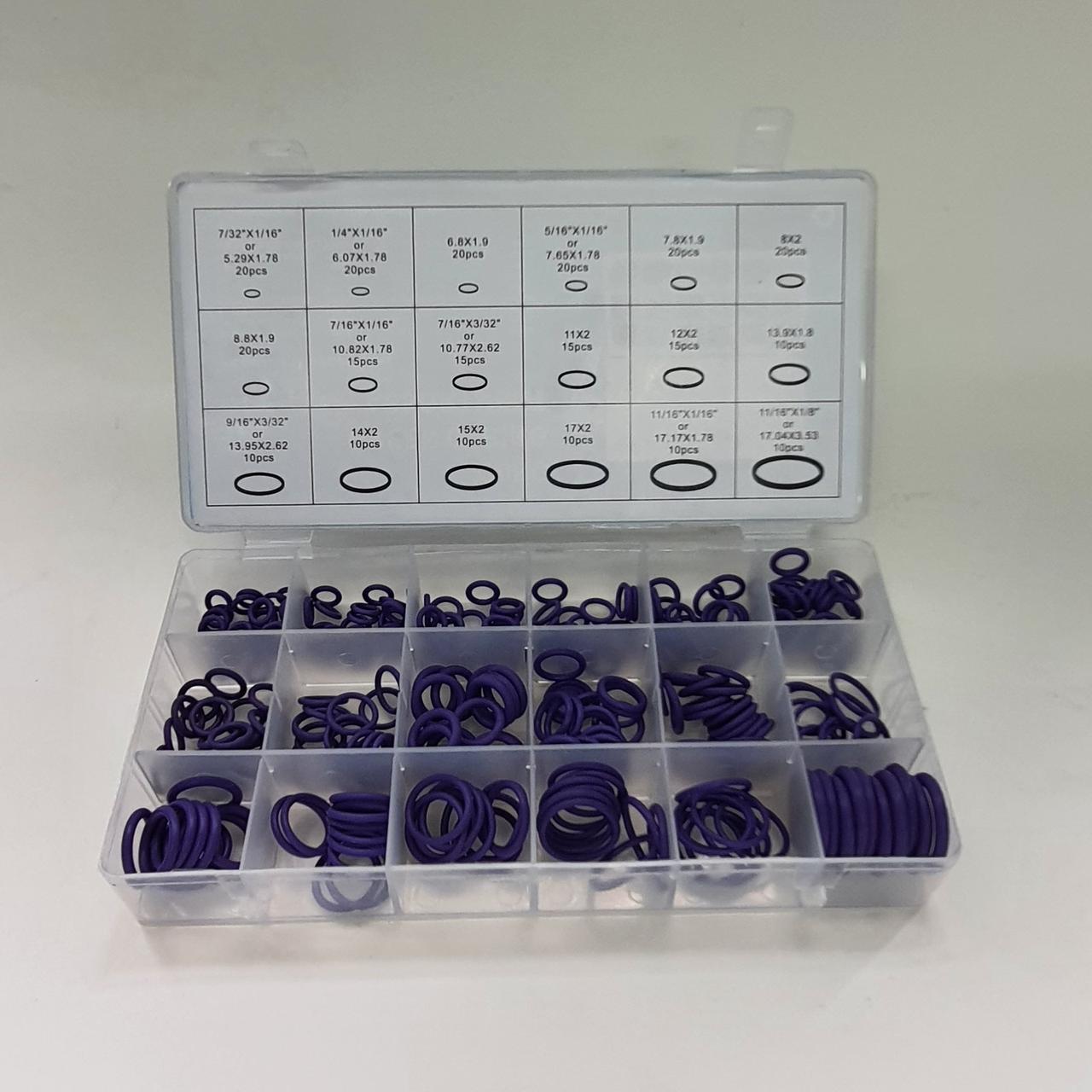 Комплект ущільнювальних кілець для автомобільних кондиціонерів 270 штук ( фіолетові W-8085 )