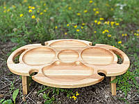 Дерев'яна менажниця, винний стіл, винний столик, дерев'яний піднос 30*50 см