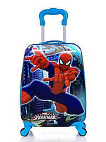 Детский чемодан на 4 колесиках Человек - Паук 25 литра, ручная кладь, цвет синий