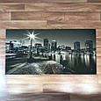 Постер / Чорно-біла картина на склі Нічне місто, фото 2