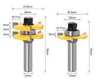 Фрезы для соединения шип-паз Ø 47.6 мм хвостовик 12 мм