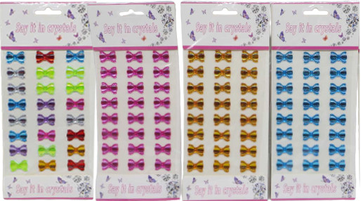 Наклейки стрази-бантики 10*23см (12шт.), фото 1