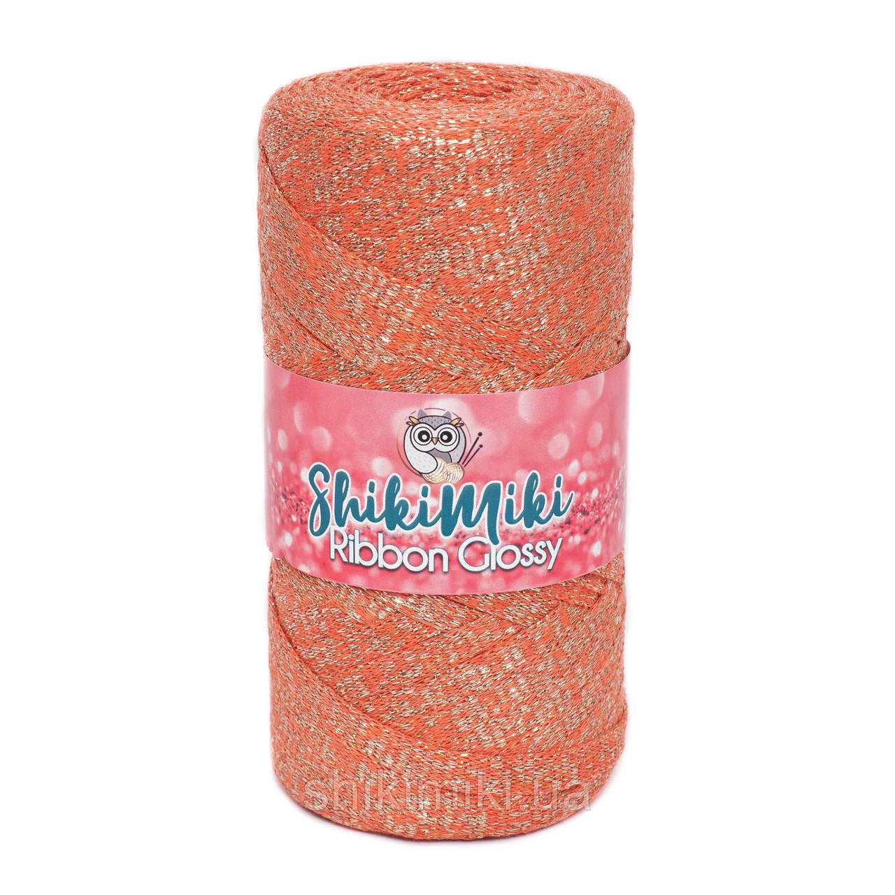 Трикотажний плоский шнур Ribbon Glossy, колір Кораловий