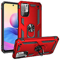 Противоударный чехол Serge Ring for Magnet (Ударопрочный) для Xiaomi Redmi Note 10 5G / Poco M3 Pro Red