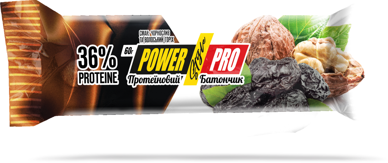 Протеїновий батончик Power Pro 36% Чорнослив та волоський горіх 60 г