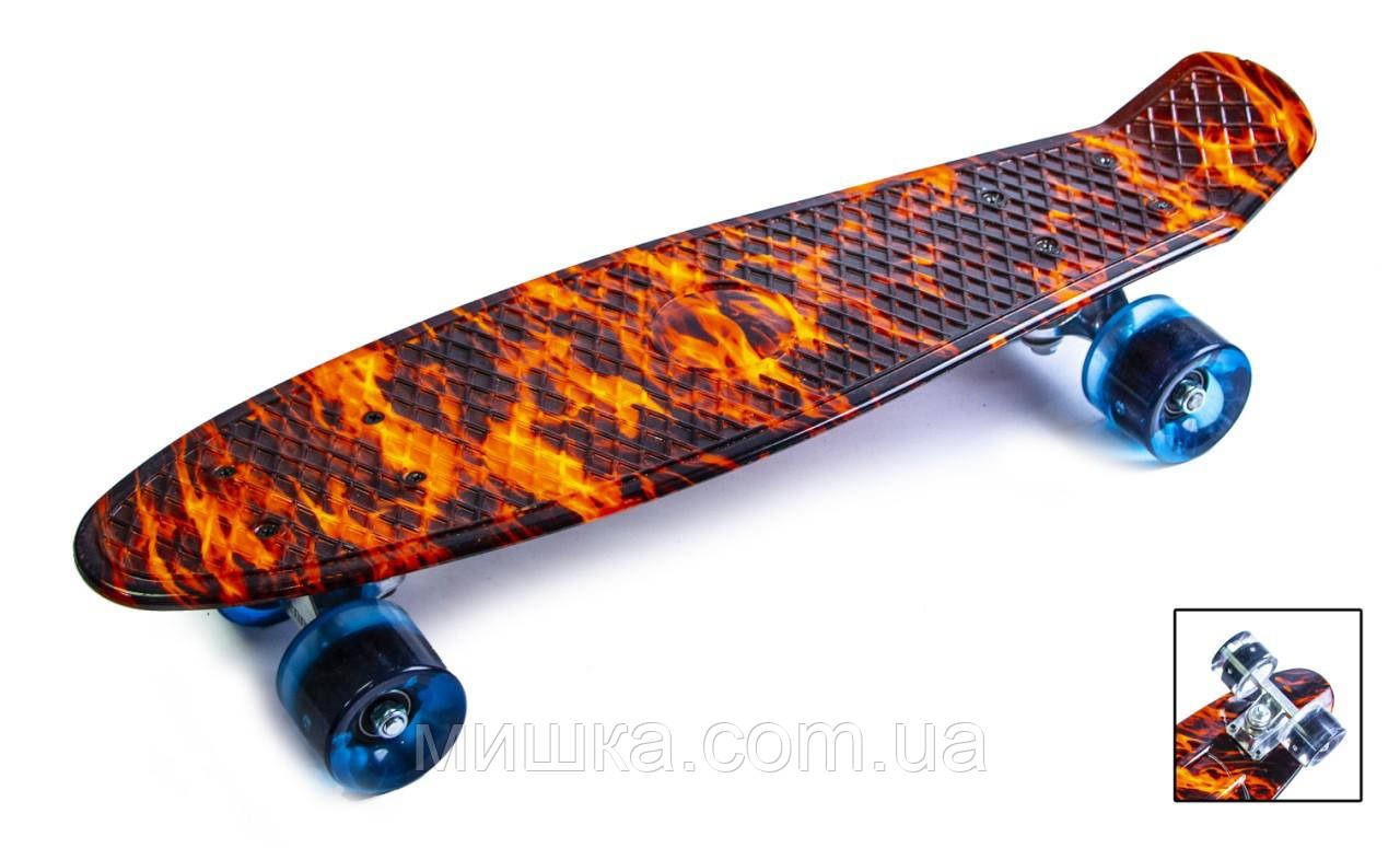 Пенниборд "FIRE" дека 22", світяться колеса., фото 1