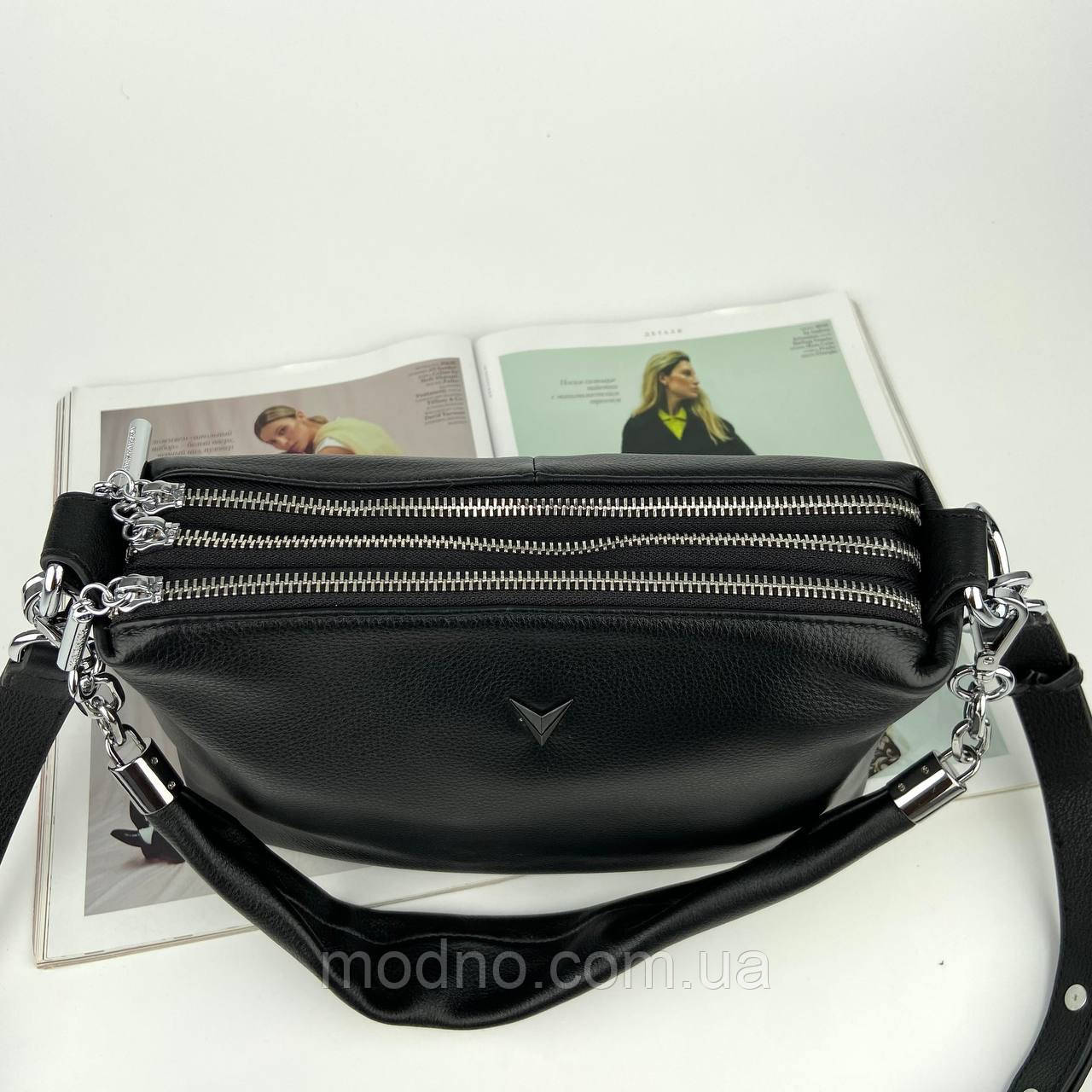Женская кожаная сумка через и на плечо на три отделения Polina & Eiterou - фото 9 - id-p1570712844