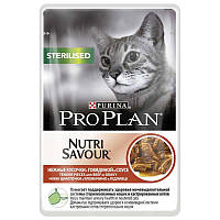 Purina Pro Plan Sterilised Nutrisavour Кусочки с говядиной для стерилизованных кошек (85г)