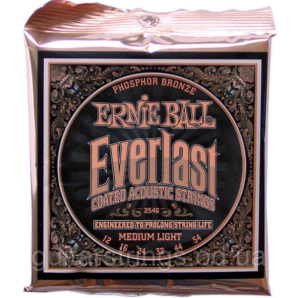 Струны Ernie Ball 2546 Everlast Phosphor Bronze 12-54 Medium Light