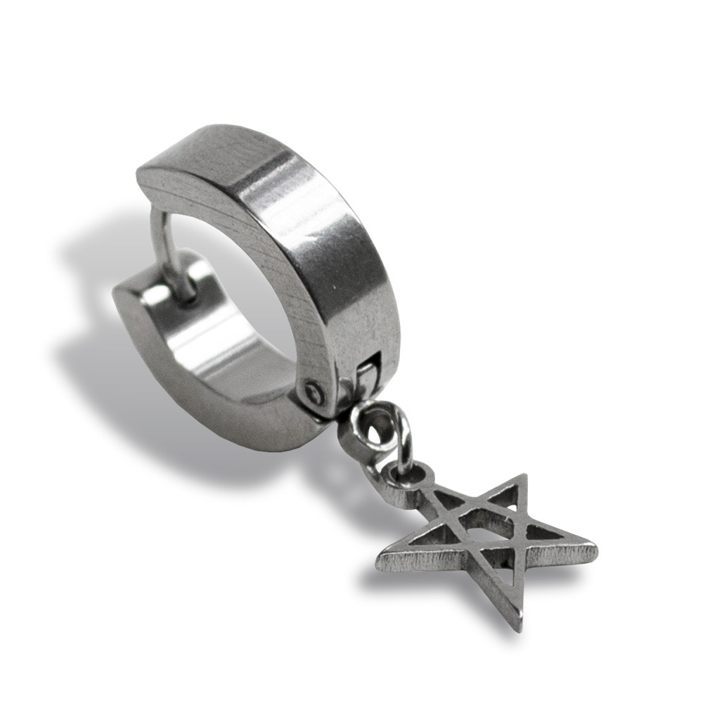 Сережка кільце зірка SP-65 (1 шт.)