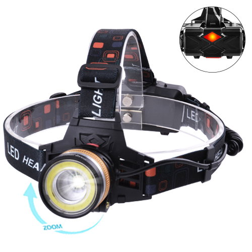 Ліхтар налобний 8006-T6+COB, ЗУ micro USB, 2x18650, signal light, zoom