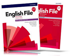 English File Fourth Edition Elementary, student's book + Workbook / Підручник + Зошит англійської мови