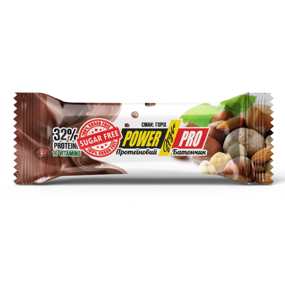 Протеїновий батончик Power Pro 32% Горіх 60 г Без цукру