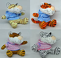 Игрушка мягкая Тигр в свитере, 4 вида, на присоске 18см, 32141