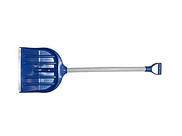 Лопата велика снігоприбиральна пластмасова з пластиковою ручкою (кромка оцинкований профіль)