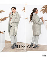 Модное женское пальто с отложным воротником Ткань Букле Барашек 48, 50, 52 размер 48 50