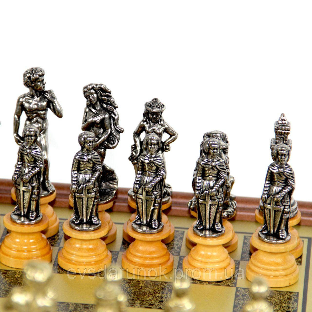 Шахматы подарочные Греческая Мифология в футляре из дерева 180MW 280BW Italfama - фото 7 - id-p1253383202