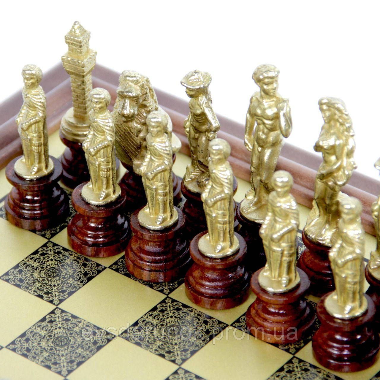 Шахматы подарочные Греческая Мифология в футляре из дерева 180MW 280BW Italfama - фото 8 - id-p1253383202
