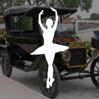 Наклейка на Авто/Мото на Стекло/Кузов "Балерина 2...Балет" белый цвет