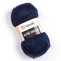 Yarnart ALPINE ANGORA (Альпін Ангора) № 336 темно-синій (Напіввовняна пряжа, нитки для в'язання)