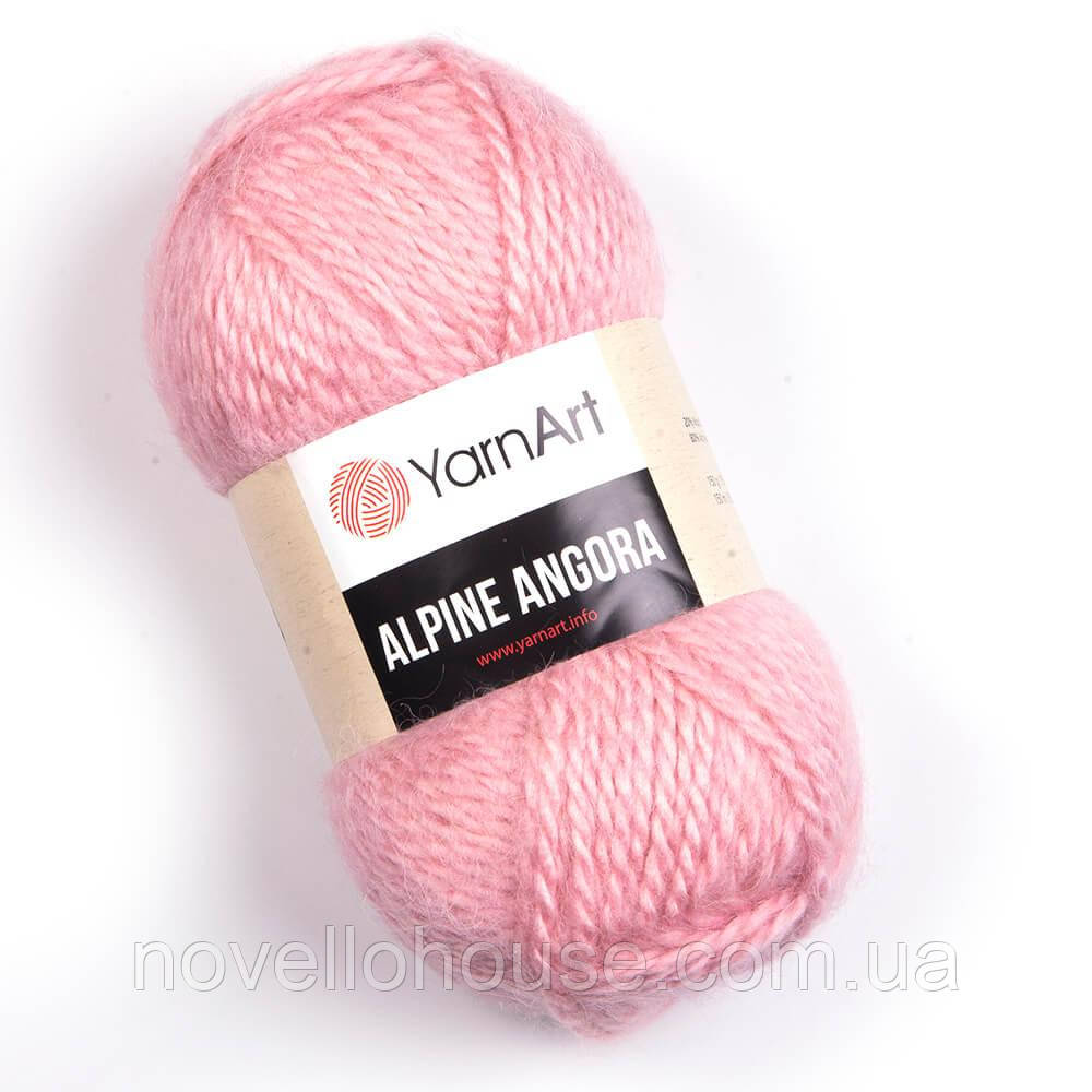 Yarnart ALPINE ANGORA (Альпін Ангора) № 339 рожевий (Напіввовняна пряжа, нитки для в'язання)