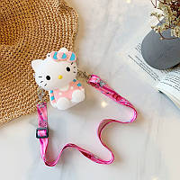 Детская сумочка силикон Hello Kitty. Детский кошелек силиконовый 13*10*3