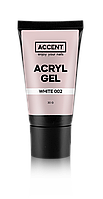 Акрил-гель для нігтів Accent Acryl Gel White 002 білий 30 г