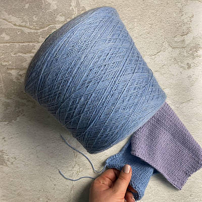 Пряжа в бобіні альпака Art. Mito Filatura di Pollone 520м/100г колір Блакитний