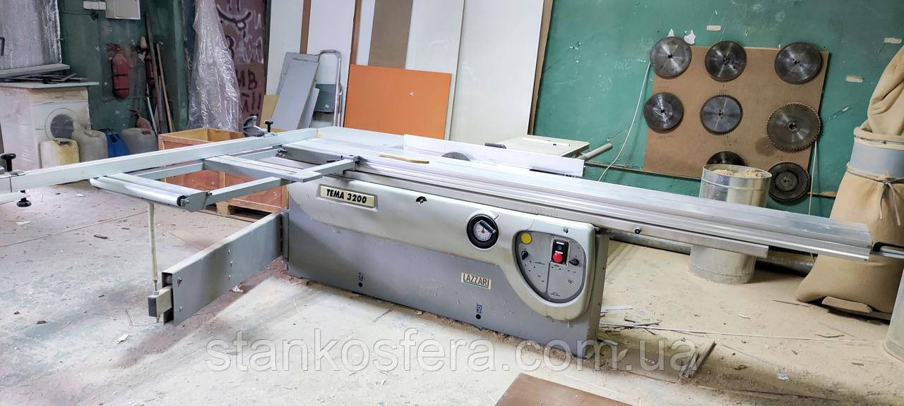 Форматний верстат бв Lazzari Tema 3200 (Італія) для розкрою ДСП, в комплекті аспіраційна установка, 2003р.