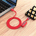 Кабель магнітний 3 в 1 Hoco U98 (Micro/Type-C/Lightning) Red, фото 4