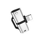 Перехідник HOCO LS20 Lightning to Lightning Adapter Silver, фото 3